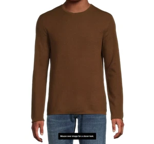 RAG & BONE Sweater Mens Large Brown Pullover Wool Blend Knit BENNET CREW $278 - Picture 1 of 9