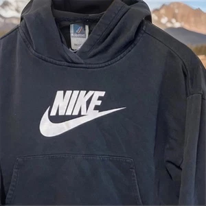 Nike Hoodie Youth Boys Large Black Pullover Sweatshirt Kids Sweater - Picture 1 of 9