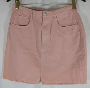 Nuova minigonna Brave Soul London BRETT hip tease rosa denim donna taglia 12 sfilacciata - Foto 1 di 7