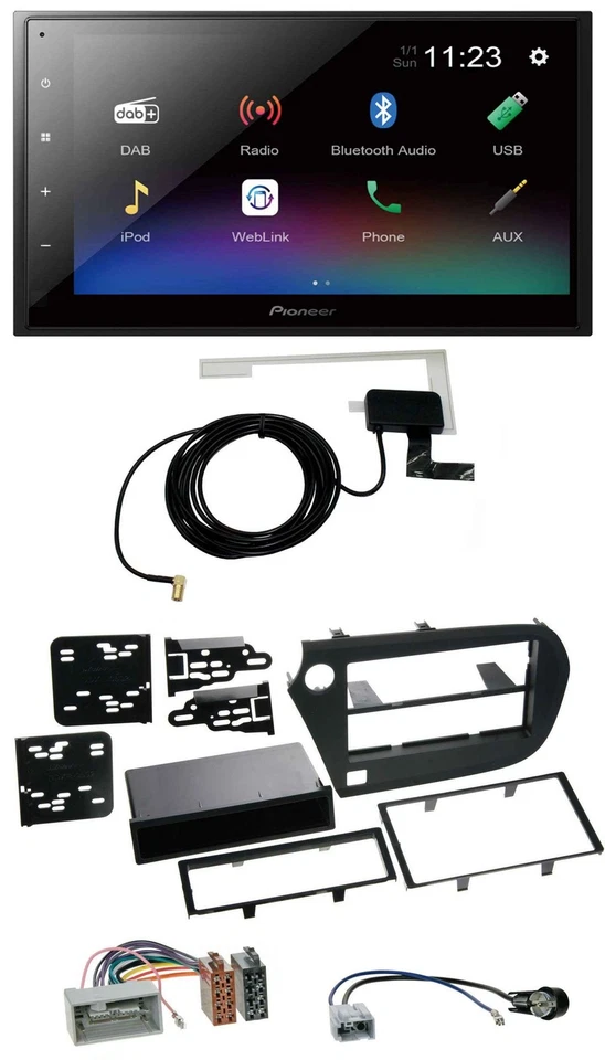 Pioneer DAB MP3 Bluetooth 2DIN USB Autoradio für Honda Insight ZE2 09-13 - Bild 1 von 4