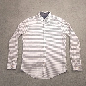 Tommy Hilfiger Button Down Shirt Men’s Small White Blue Stripe New York Fit - Picture 1 of 11