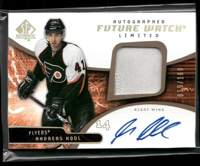 2008-09 SP Authentic Andreas Nodl Future Watch Patch Auto /100 #250 Flyers - Image 1 of 2