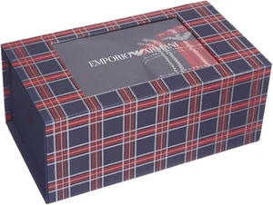 Brand New Emporio Armani Men's Trunk+Socks Tartan Mix Gift Set Size S - Picture 1 of 6