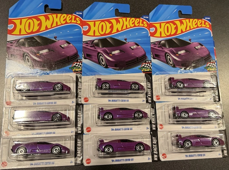 New Lot Of 9*Hot Wheels ’94 Bugatti EB110 SS Purple HW Race Day 2025 #221/250 - Image 1 of 4