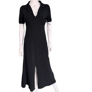 NEW ASOS DESIGN NORDSTROM Black Collared Ultimate Midi Tea Dress Size 6 - Picture 1 of 7