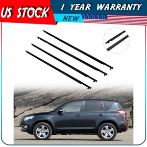 Fits 2009-2012 Toyota RAV4 4x Door Window Trim Moulding Seal Belt Weatherstrip - Picture 1 of 9