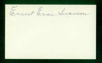 415, Evar Swanson, Original Signed/Autograph, Index Card, Reds, "1929-30" - Image 1 of 4
