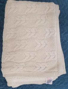 Mothercare Coperta Maglia Crema Cavo Maglia Sherpa Pile Reverse 80x100cm - Foto 1 di 7
