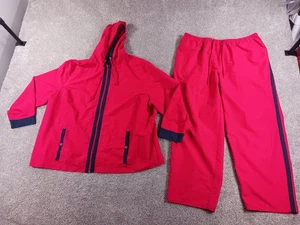Liz & Me Sport Womens Outfit Jacket 2X Pants 1X Red Full Zip Polyester - Picture 1 of 14