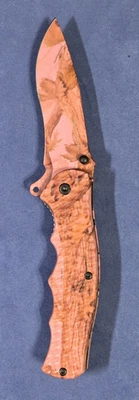 NEW - PINK CAMOUFLAGE 6" FOLDING POCKET KNIFE - Image 1 of 4