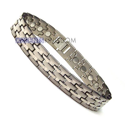 ACCNETS KINGDOM MEN'S MAGNETIC THERAPY POWER TITANIUM GOLF BRACELET T27 - Image 1 of 4