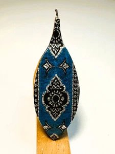 Tatting shuttle with Florence pattern 2.5 w hook blue - Picture 1 of 7