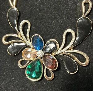 Impresionante collar llamativo con diseño de flores multicolor #106 - Imagen 1 de 4