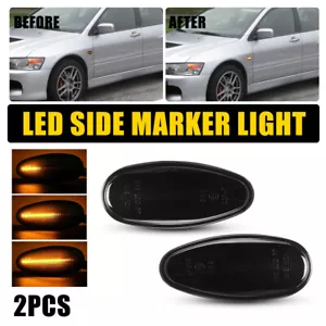 For 2001-2006 Mitsubishi Lancer Dynamic LED Side Marker Light Turn Signal Lamp - Picture 1 of 9