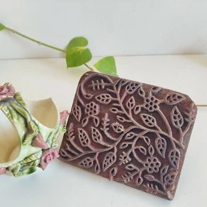 Vintage Primitive Handmade Textile Printing Block Wooden Stamp Old Decorative 99 - Picture 1 of 5