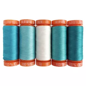 Aurifil Faden - Seeglass Kollektion 5 KLEINE SPULEN BAUMWOLLE 50 WT 220yds - Bild 1 von 2