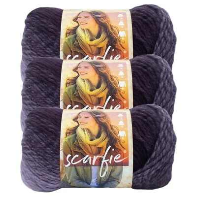 (3 Pack) Lion Brand Yarn 826-240F Scarfie Yarn, Eggplant/Lilac - Image 1 of 4