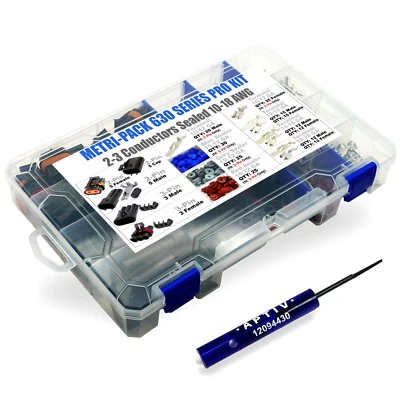 259PCS (2,3 PIN,Cap) APTIV 46A Metri-Pack 630 Series w/10-12-14-16 AWG w/tool - Image 1 of 4