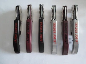 Trader Joe's Waiter's Corkscrews,Opener,w/foiler,Stainless, Lot of 6 - Picture 1 of 4