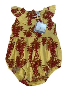 Kate Quinn NWT Chili Wisteria Ruffle Bubble Romper 2T - Picture 1 of 3