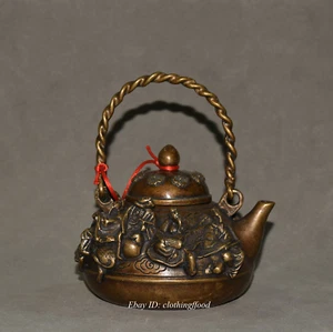 Collection of Pure Copper Purple Copper and Eight Immortal Wine Pot Ornaments - Picture 1 of 9