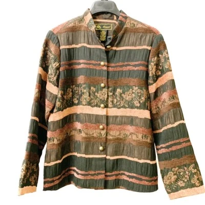 Chaqueta Blazer Top Para Mujer Mirasol Talla Mediana Marrón Multicolor Forrada en Tapiz Foto 1 de 4