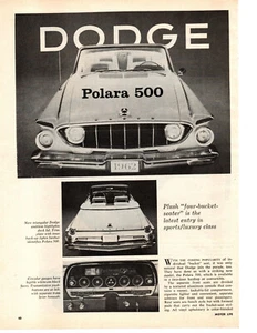 1962 Dodge Polara 500 (361/305 PS) ~ ORIGINAL 2-PG NEUWAGEN VORSCHAUARTIKEL / ANZEIGE - Bild 1 von 2