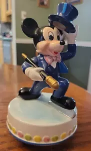 Walt Disney SKATING MICKEY MOUSE Wind Up Rotating Music Box by Schmid - Picture 1 of 7
