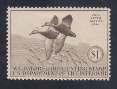 US Stamp RW7 $1 Duck Stamp VF LH CV $115 - Image 1 of 2