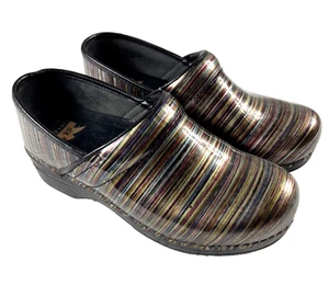 Dansko XP Clogs Metallic Stripe EU 39 USA Size 8.5 /9 Nursing Colorful FAST ship - Picture 1 of 7