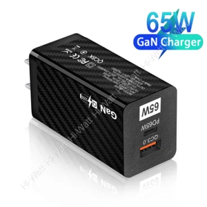 65W GaN PD+QC3.0 Fast Charger USB Type C Wall Charger Power Adapter For MacBook - Picture 1 of 13