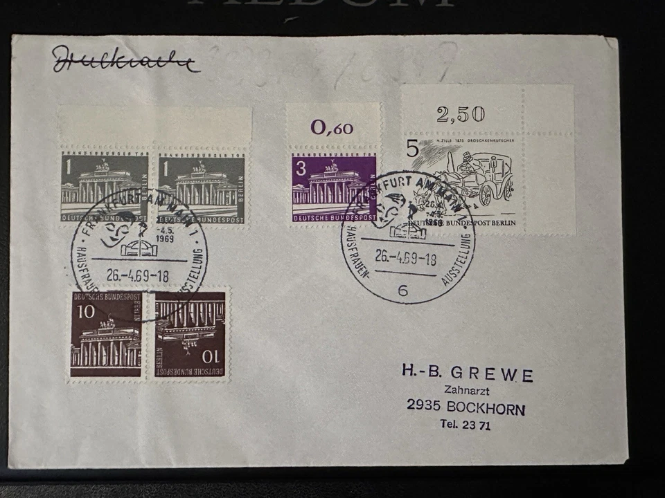 BERLIN GERMANY FDC Year 1969 Stamp COVER "The Cab-driver" - Image 1 of 2