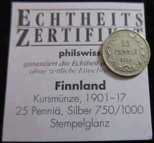 MDS FINLANDIA FINLANDIA 25 PENIQUES 1916, PLATA #E - Imagen 1 de 2