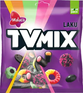 5 x 340g Malaco TV Mix Licorice Laku - Picture 1 of 1