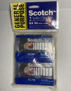 Blank Audio Cassettes 90 min 2 Scotch 3M BX90 Unopened Tapes - Picture 1 of 2
