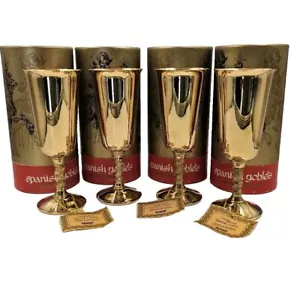 Falstaff Gold Plated Goblets with a Twisted Embossed Stem with Original Boxes. - Picture 1 of 7