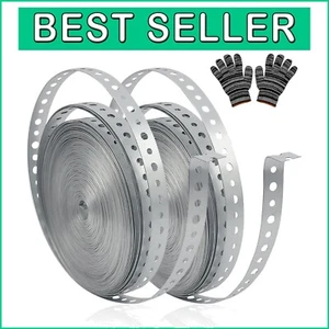 2-Pack Galvanized Pipe Hanger Straps, 3/4-Inch x 100-Feet for Secure Support - Picture 1 of 10