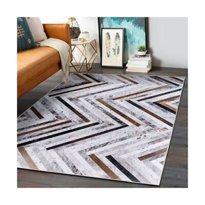 DECOMALL Coronado 9x12 Area Rugs, Modern Geometric Faux Cowhide Patchwork Rug... - Picture 1 of 6