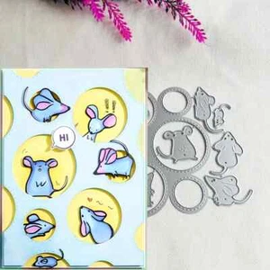 8 Pcs Cheese Hole & Mouse Cutting Dies Craft  up to 11.8cms x 12.2cm  NEW - Picture 1 of 3