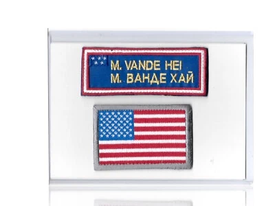 NASA Astronaut M. Vande Hei Spare Nametag Flag Set Patch ISS Soyuz MS 18 Exp 66 - Image 1 of 4