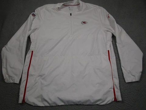 Kansas City Chiefs Sweater Mens XXL White Nike On Field NFL Long Sleeve Cover