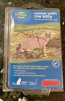 PetSafe COME WITH ME KITTY Cat Harness and Bungee Leash Red/Cranberry Medium - Image 1 of 4