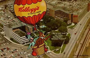 Air Aerial View Kellogg's Yogi & Boo Boo Bear Battle Creek MI Postcard B41 - Picture 1 of 2
