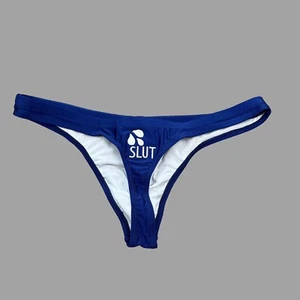 PUTA Personalizable Bordado Personalizado Para Hombre Azul Brillante Nylon Tanga de Natación Traje de Baño - Imagen 1 de 6