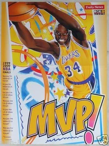 LOS ANGELES LAKERS ~ 1999-2000 MVP ~ #34 SHAQUILLE O'NEAL SHAQ POSTER RICORDO - Foto 1 di 1