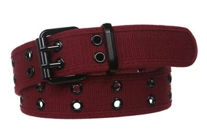 Double Hole Grommets Canvas Web Belt - Picture 1 of 30