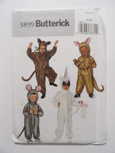 Butterick 3899 Kids Costumes Animal Jumpsuit Unicorn, Kangaroo Size 6-7-8 Uncut - Picture 1 of 3
