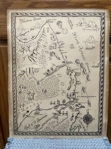 NEWFOUNDLAND NOVA SCOTIA GREAT LAKES REGION CANADA 14x18 Print MAP Labrador - Picture 1 of 5