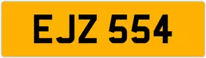 EJZ 554 E 3x3 DATELESS PRIVATE NUMBER PLATE EM EMM EMMA EVE EVA EUAN ERIC ELA ED - Picture 1 of 1