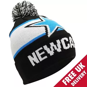 Newcastle Bobble Hat Black, White & Blue (Big Star) Adult Size - Picture 1 of 7